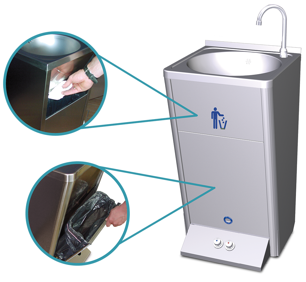 Mobil kézmosó, elektromos vízmelegítővel