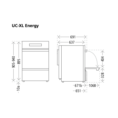 Winterhalter UC XL Energy, pult alá helyezhető, tányér- és pohármosogató gép, hővisszanyerő rendszerrel