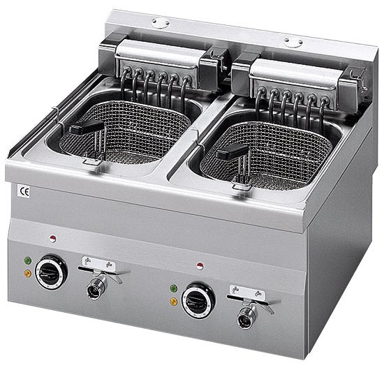 MASTRO 600-as asztali elektromos fritőz 2 aknás 10 + 10 literes