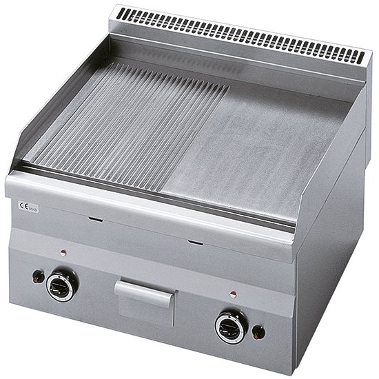 MASTRO 600-as asztali gázos lapsütő 600mm, sima-bordás felület