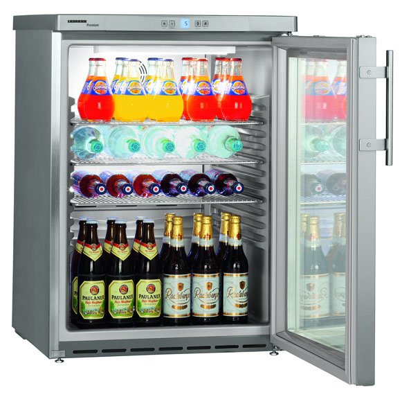 LIEBHERR 141 literes pult alá helyezhető hűtő, ventilációs hűtéssel, üveg ajtóval