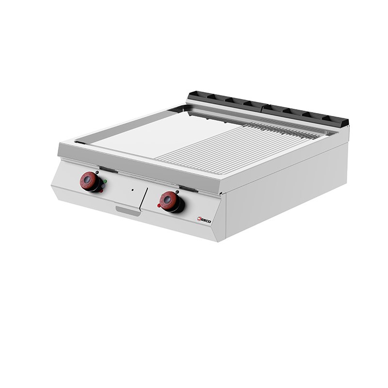 Desco 900-as asztali elektromos lapsütő 800mm, sima-bordás krómozott felület