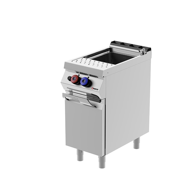 Desco 700-as gázos tésztafőző, 1aknás, ajtós tárolóval