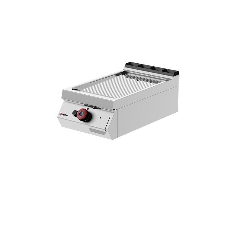 Desco 700-as asztali gázos lapsütő 400mm, bordás krómozott felület