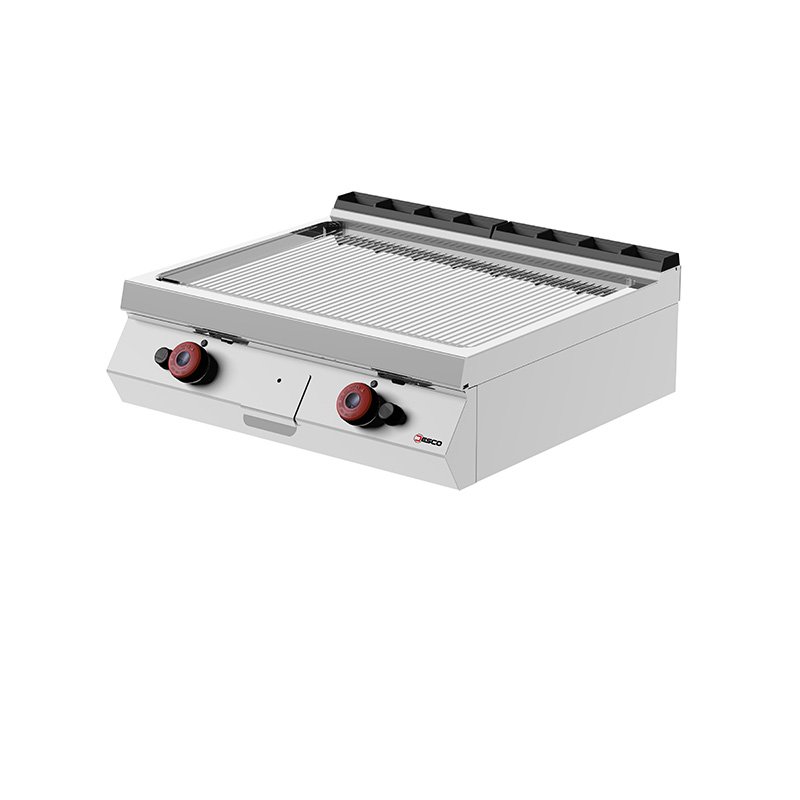 Desco 700-as asztali gázos lapsütő 800mm, bordás krómozott felület