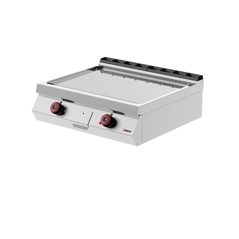 Desco 700-as asztali elektromos lapsütő 800mm, bordás krómozott felület