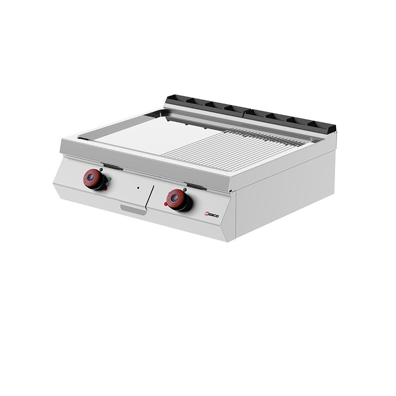 Desco 700-as asztali elektromos lapsütő 800mm, sima-bordás krómozott felület