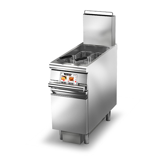 BARON EVO 900-as elektromos fritőz, automatikus olajszűrős, kosárkiemelő rendszerrel 22 L