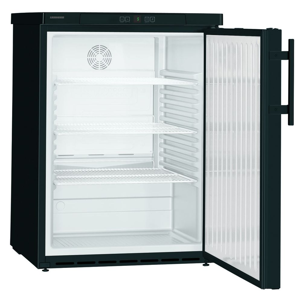 LIEBHERR FKUv 1613-744 141 literes pult alá helyezhető hűtő, fekete, ventilációs hűtéssel, üveg ajtó