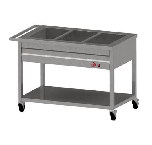 Melegentartó kocsi 3xGN1/1 fűtőpaplanos