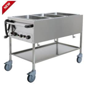 Bain-marie kocsi 3x GN 1/1 H=150 mm, 3 hőmérsékleti zóna